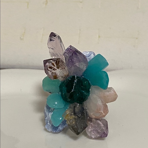 Multicolor Crystal Cluster statement ring - Picture 10 of 13